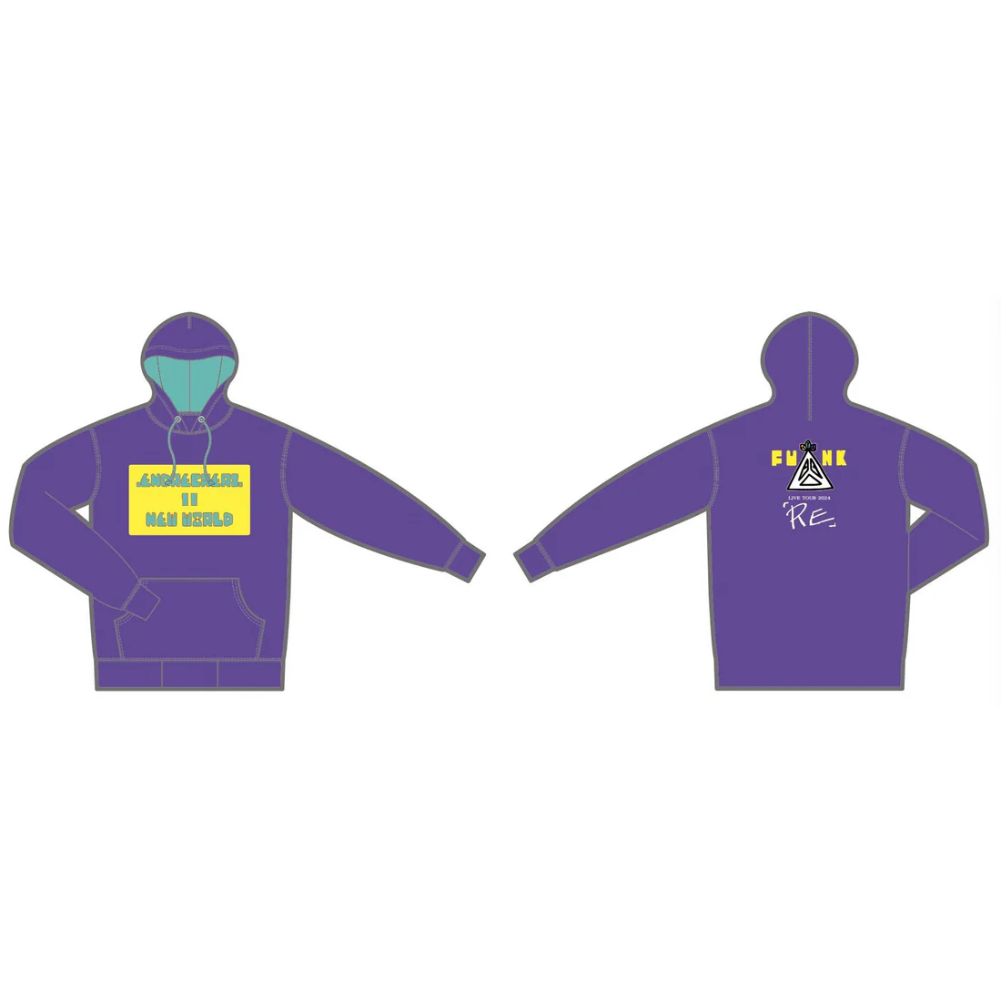 オーバーサイズパーカー モコモコ刺繍ロゴ 紫 【RE】LIVE TOUR 2024